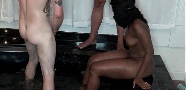  Sexy ebony amateur babe gets her pussy drilled in Jacuzzi